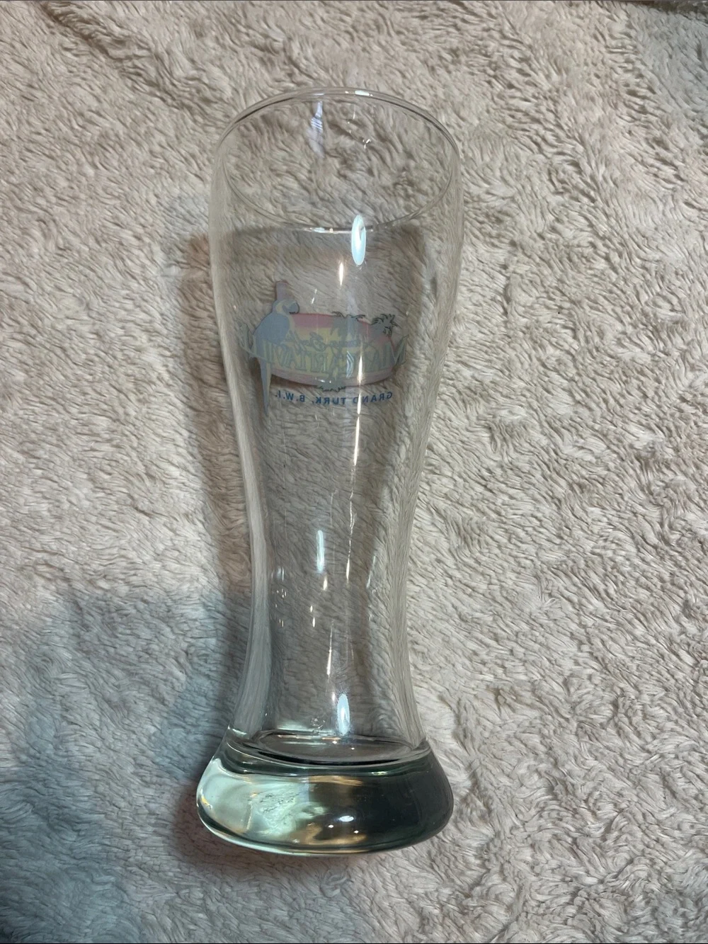 Margaritaville grand Turk Parrot Pilsner Glass with Yellow Blue Red Logo